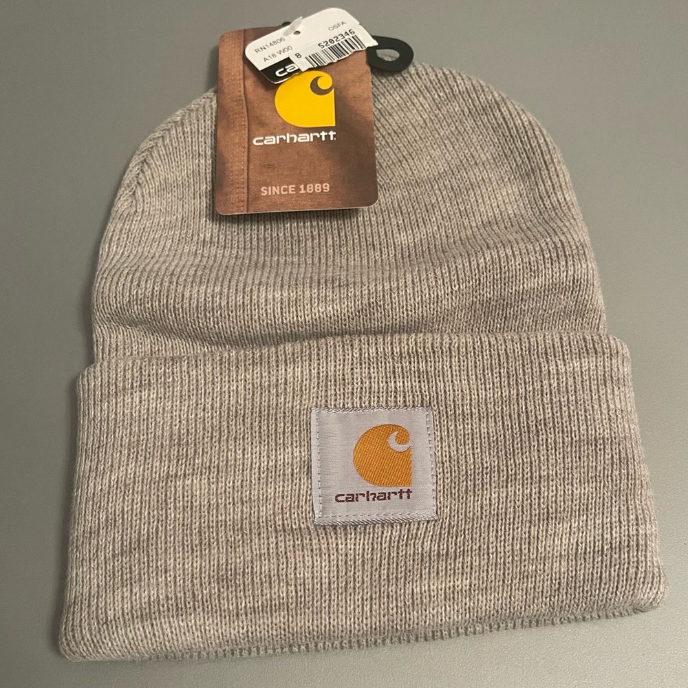 Carhartt hat oatmeal beanie toboggan NWT neutral color